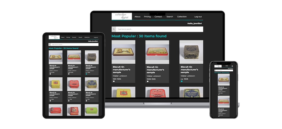 Mockups of website Collection Digital
