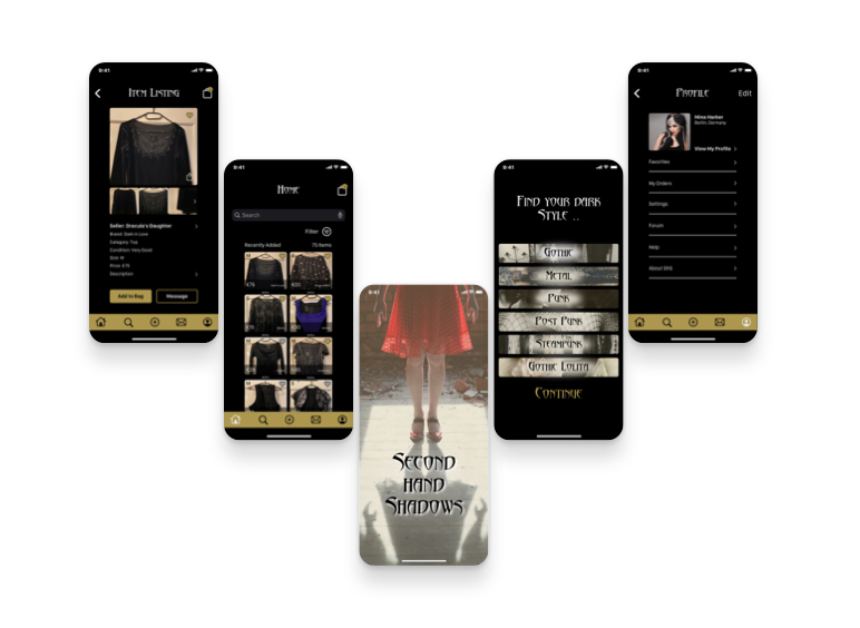 Mockups for website Second Hand Shadows